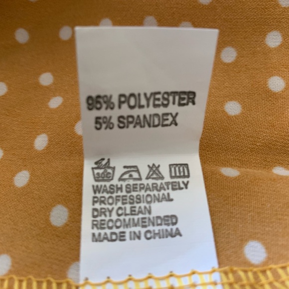 ❗️Last One❗️Mustard Polka Dot Front Tie Dress - Picture 3 of 3